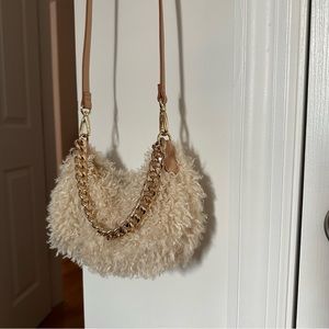 Faux Fur Fuzzy Bag with Chain Strap from Target
